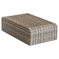 Hesperide Pouf de jardin en résine tressée Moorea - L. 105 x H. 30 cm - Marron naturae