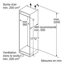 Avis Réfrigérateur combiné intégrable à glissière 260l - ki86nnsf0 - SIEMENS