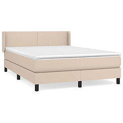 vidaXL Sommier à lattes de lit avec matelas Cappuccino 140x190 cm