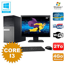 Lot PC Tour Dell 790 Intel Core I3 3.1Ghz 4Go 2To DVD WIFI Win 7 + Ecran 22" - Occasion