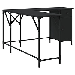 Acheter Helloshop26 Bureau table poste de travail meuble d'ordinateur informatique étude 141 x 141 x 75 cm bois d'ingénierie noir 02_0023919