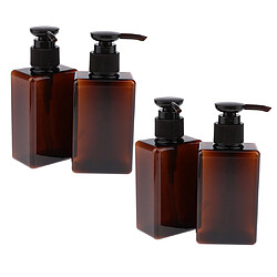 4x150ml Distributeur de Savon en Plastique Flacon de Pompe Vide Bouteille de Voyage pour Crème Shampooing Produits de Toilettes