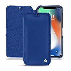 Housse cuir Apple iPhone Xs Max - Rabat horizontal - Bleu océan ( Nappa - Pantone #15458a) - NOREVE