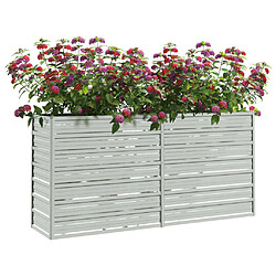 Avis Maison Chic Jardinière,Lit surélevé de jardin - Bac à fleurs - pot de fleur 160x40x77 cm Acier galvanisé Argenté -GKD26374