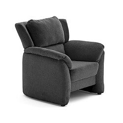 Lisa Design Bastille - fauteuil en tissu velours relief Bastille - fauteuil en tissu velours relief - Gris Anthracite