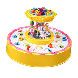 Jeu de pêche électrique Jeu de Jouets Double-Conseil Rotatif Double Couche Jouet Jaune