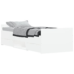 Maison Chic Lit adulte - Cadre Structure de lit avec tête de lit Contemporain/pied de lit blanc 75x190 cm -MN12507