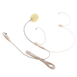 Avis double crochet d'oreille filaire casque serre-tête microphone beige xlr 3pin