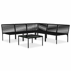 Avis Maison Chic Salon de jardin 6 pcs + coussins - Mobilier/Meubles de jardin - Table et chaises d'extérieur Noir PVC -MN82803