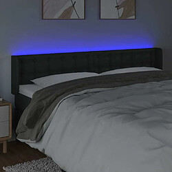 Acheter Maison Chic Tête de lit scandinave à LED,meuble de chambre Noir 163x16x78/88 cm Similicuir -MN76022