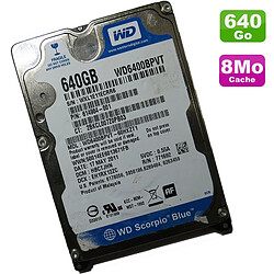 Western Digital Disque Dur 640Go SATA 2.5" WD Scorpio Blue WD6400BPVT 60HXZT1 PC Portable 8Mo - Occasion