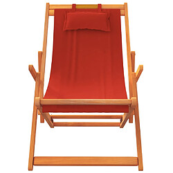 Avis vidaXL Chaises de plage pliables lot de 2 rouge tissu