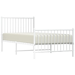 Avis Maison Chic Lit adulte - Lit simple Cadre de lit métal avec tête de lit/pied de lit,Structure du lit Contemporain pour chambre blanc 90x190 cm -MN19782