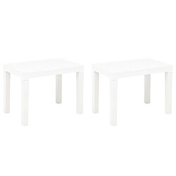 vidaXL Bancs de jardin lot de 2 Blanc Plastique 