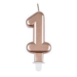 Paris Prix Bougie d'Anniversaire Chiffre 1 7cm Rose Gold