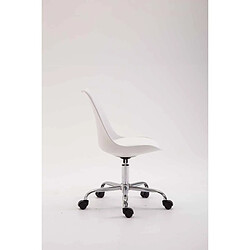 Decoshop26 Chaise de bureau tabouret à roulette hauteur réglable blanc TABO10028