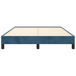 Maison Chic Lit adulte - Lit simple Cadre de lit,Structure du lit Contemporain Bleu foncé 140x190 cm Velours -MN64574 pas cher