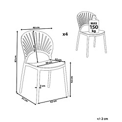 Avis Beliani Lot de 4 chaises OSTIA Matière synthétique Bleu clair