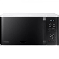 Micro-ondes solo 23L - SAMSUNG - MS23K3555EW - Blanc - Contrôle électronique + bouton - Fonction maintien au chaud