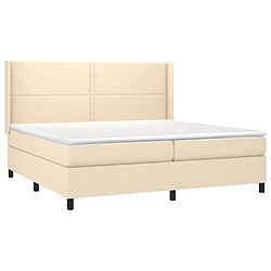 Avis vidaXL Sommier à lattes de lit matelas LED Crème 200x200 cm Tissu