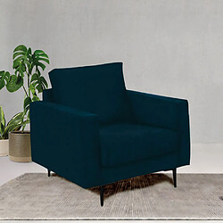 MAISON AUBERTIN Fauteuil 1 place velours bleu