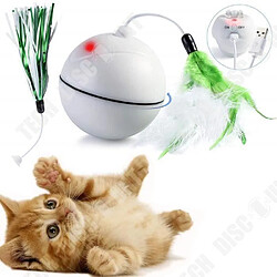 Tech Discount TD® Balle de jeu pour chat Chargement USB jouet chaton Boule Auto-rotative à 360 degrés Plume Détachable accessoire animaux