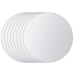 vidaXL Carreau de miroir 8 pcs Rond Verre