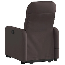 Avis vidaXL Fauteuil inclinable de massage Marron foncé Tissu