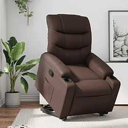 Maison Chic Fauteuil Relax pour salon, Fauteuil inclinable marron similicuir -GKD63218