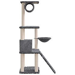 Avis vidaXL Arbre à chat avec griffoirs en sisal Gris foncé 131 cm