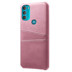 Coque en TPU + PU KSQ anti-empreintes digitales avec porte-cartes or rose pour votre Motorola Moto G71 5G