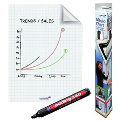 Edding Feuilles électrostatiques de présentation Magic-Chart Rouleau de 25 feuilles blanches