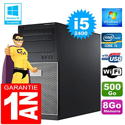 PC Tour DELL 7010 Core I5-2400 Ram 8Go Disque 500 Go Graveur DVD Wifi W7 - Occasion