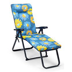 Bain de Soleil Fauteuil de Jardin avec Repose-Pieds Solenny 6 Positions Rembourrage 5 cm 132x62x114 cm