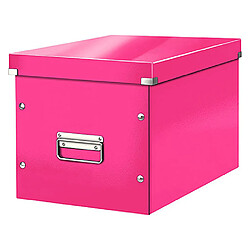 Boîte de rangement carton Leitz Click & Store Wow Cube Format L rose