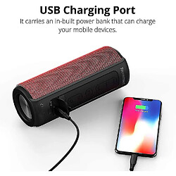 Avis Universal YYH-TRONSMART T6 Plus édition améliorée 40W Speaker Bluetooth extérieur sans fil 5.0 avec connexion NFC, son surround 360, effets Tri-Bass (rouge)