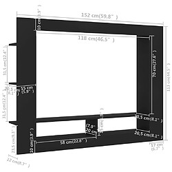 vidaXL Meuble TV noir 152x22x113 cm bois d'ingénierie pas cher