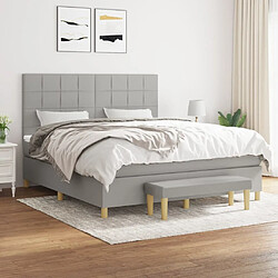 Maison Chic Lit Adulte - Lit simple Lit à sommier tapissier avec matelas moelleux - Meuble de Chambre - Gris clair 160x200cm Tissu -MN74803