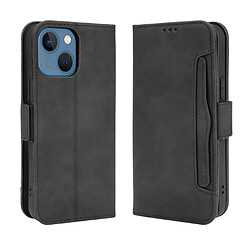 Etui en PU + TPU fermeture magnétique à avec support et porte-cartes noir pour votre Apple iPhone 13 mini 5.4 pouces