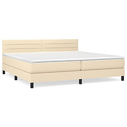 Maison Chic Lit Adulte - Lit simple Lit à sommier tapissier avec matelas moelleux - Meuble de Chambre - Crème 200x200 cm Tissu -MN47783