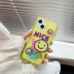 GUPBOO Étui pour iPhone13ProMax Fluorescent Transparent Smiley Anglais Simple Étui de téléphone portable Silicone Anti-chute