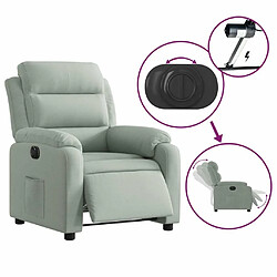 Maison Chic Fauteuil Relax pour salon, Fauteuil inclinable électrique gris clair velours -GKD19799 pas cher