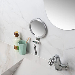 Universal Miroir de douche en acier inoxydable, miroir de rasage, miroir de toilette, crochet d'aspiration pour la salle de bain.(Argent) pas cher