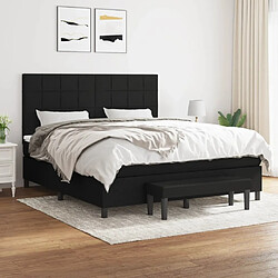 Maison Chic Lit Adulte - Lit simple Lit à sommier tapissier avec matelas moelleux - Meuble de Chambre - Noir 180x200 cm Tissu -MN92703