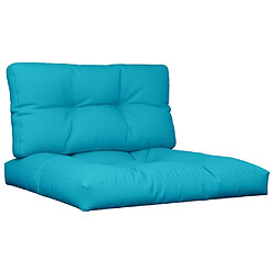 vidaXL Coussins de palette lot de 2 turquoise tissu