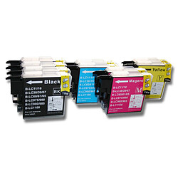 Vhbw 10x recharge de cartouches d'encre compatible avec BROTHER MFC-250, MFC-255CW, MFC-290C, MFC-295C etc.