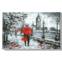 EPIKASA Impression sur Toile Londres, Rouge, Polyester, 70x3x45 cm