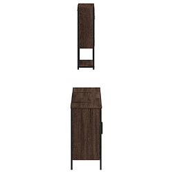 Maison Chic Armoire de Bain | Ensemble de 3 meubles salle de bain Chêne marron -GKD37589 pas cher