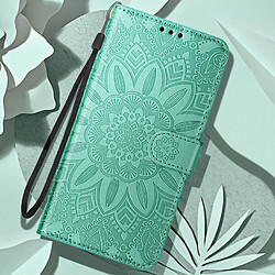 Avizar Étui Fleurs Mandala pour Xiaomi Redmi Note 13 4G Portefeuille Dragonne Vert pas cher