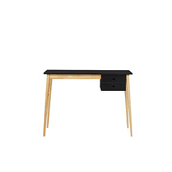 Beliani Bureau effet bois clair / noir 106 x 48 cm avec 1 tiroir EBEME pas cher